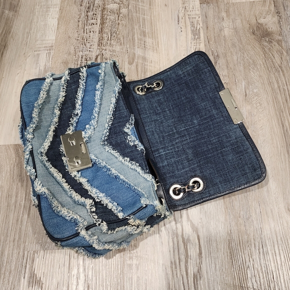 Michael Kors Denim Fringe Chain Shoulder Bag - Blue - Picture 5 of 13